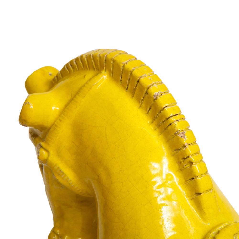 Glazed Large Bitossi Horse, Ceramic, Yellow, Signed