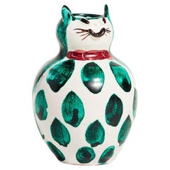 Bitossi Italian Hand Painted Ceramic Cat Vase