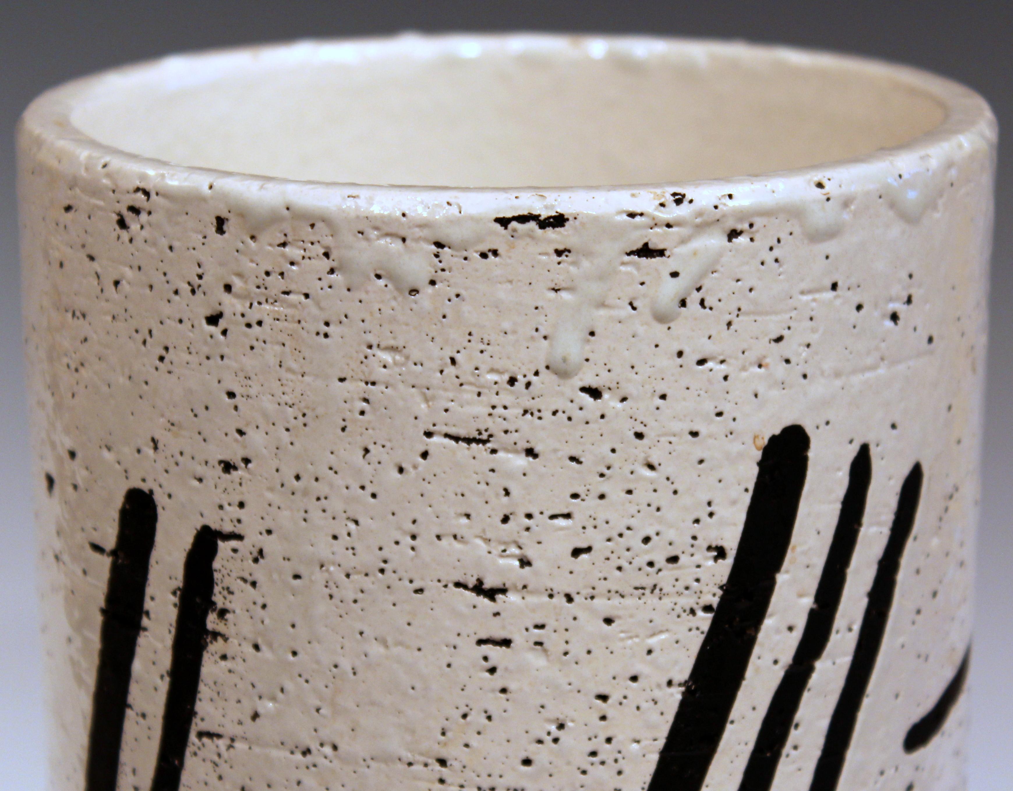 Bitossi Italian Pottery Raymor Rosenthal-Netter Vase Vintage Londi Black & White 1