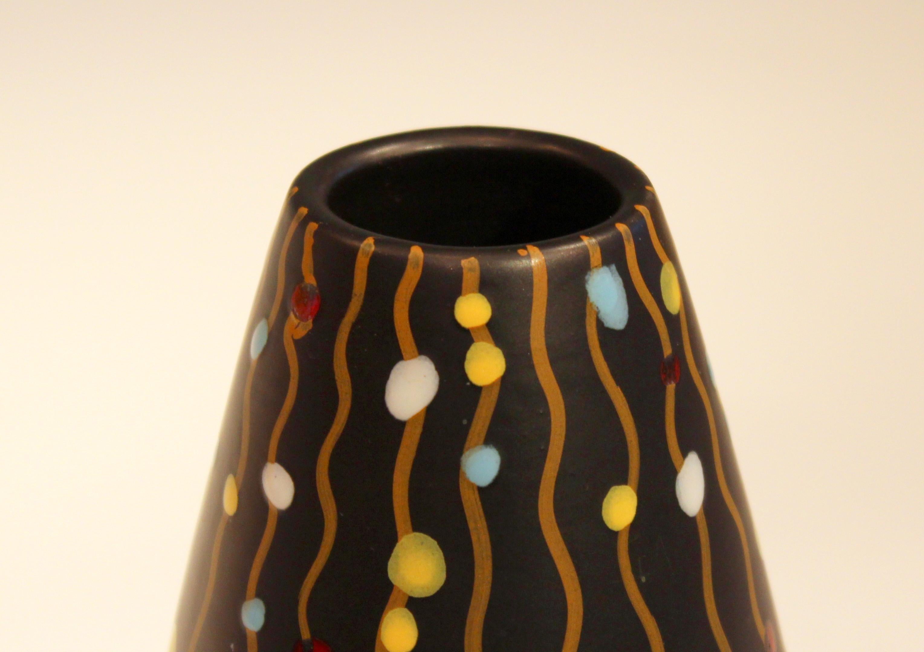Mid-Century Modern Bitossi Italian Pottery Raymor Vase Vintage 1950s Early V Mark Londi Ceramic For Sale