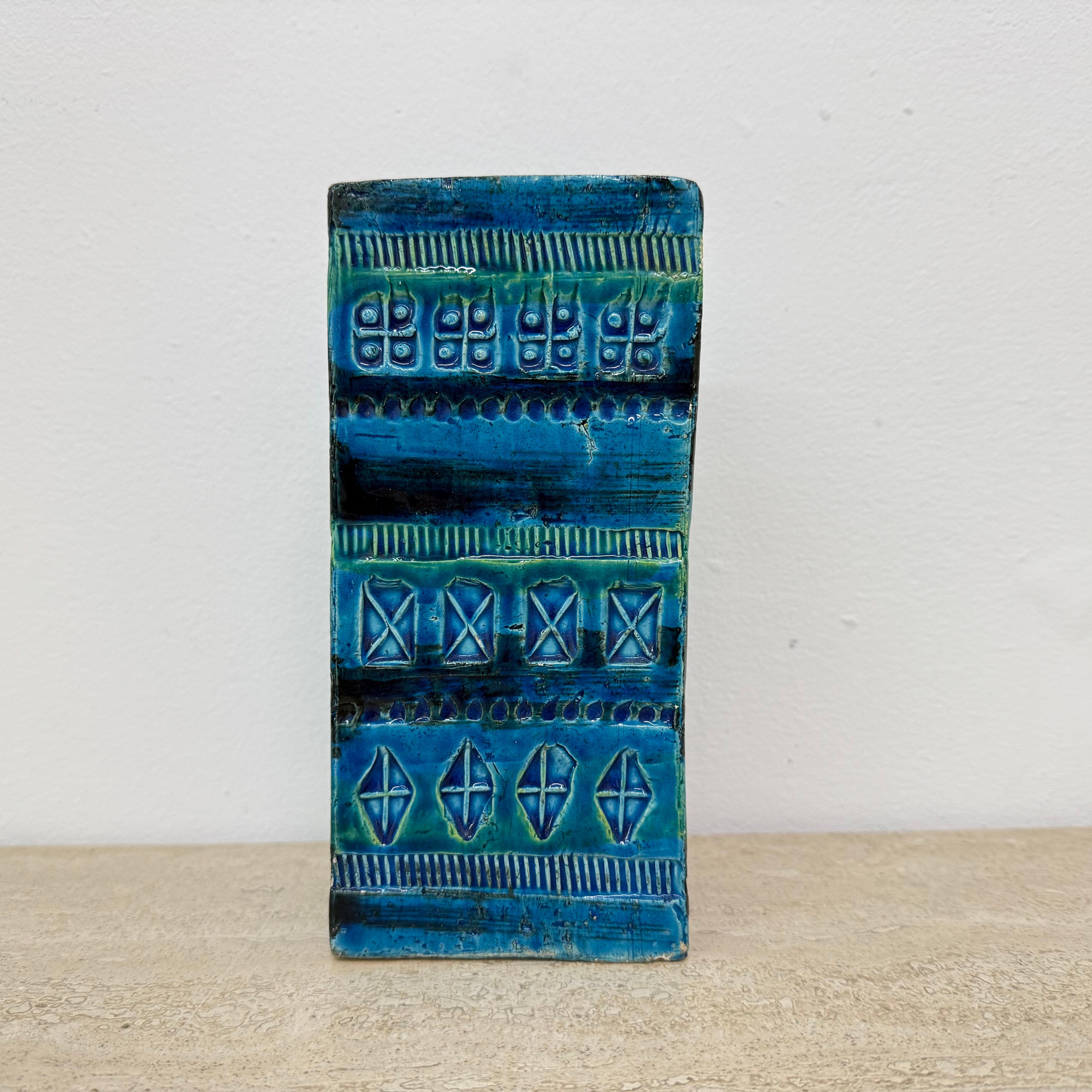 Bitossi Italian vase Rimini blue by Aldo Londi , 1970s For Sale 6