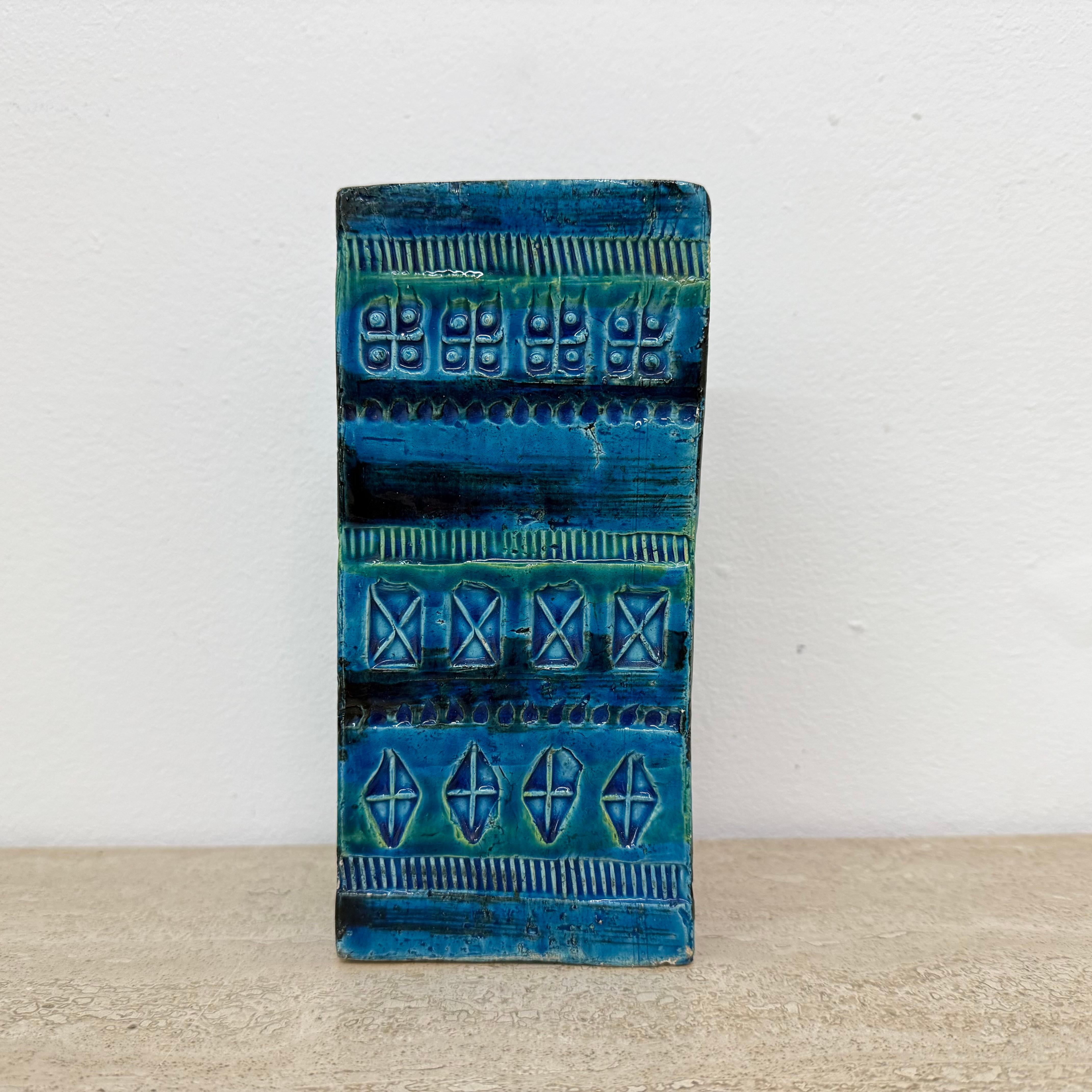 Bitossi Italian vase Rimini blue by Aldo Londi , 1970s For Sale 7