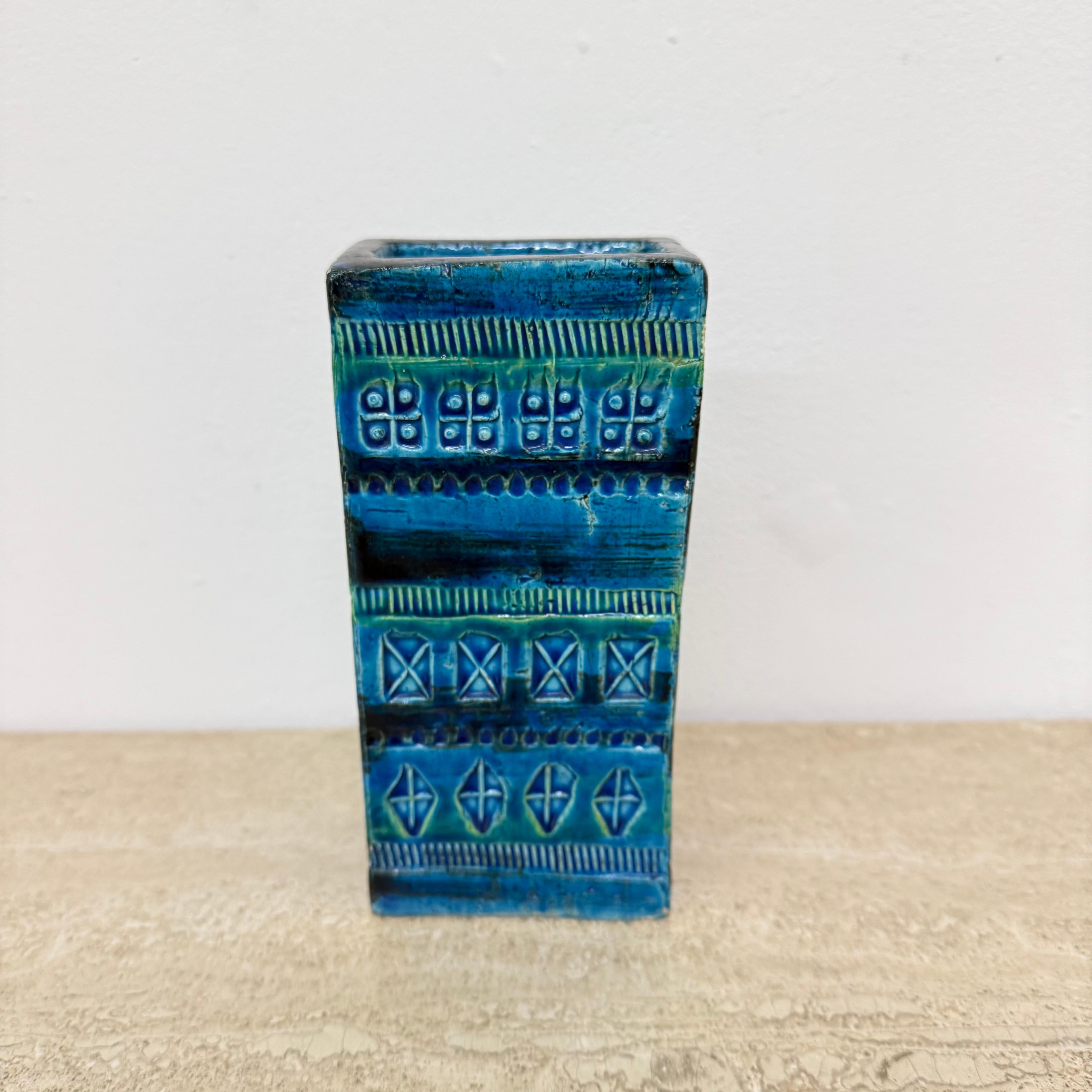 Late 20th Century Bitossi Italian vase Rimini blue by Aldo Londi , 1970s For Sale