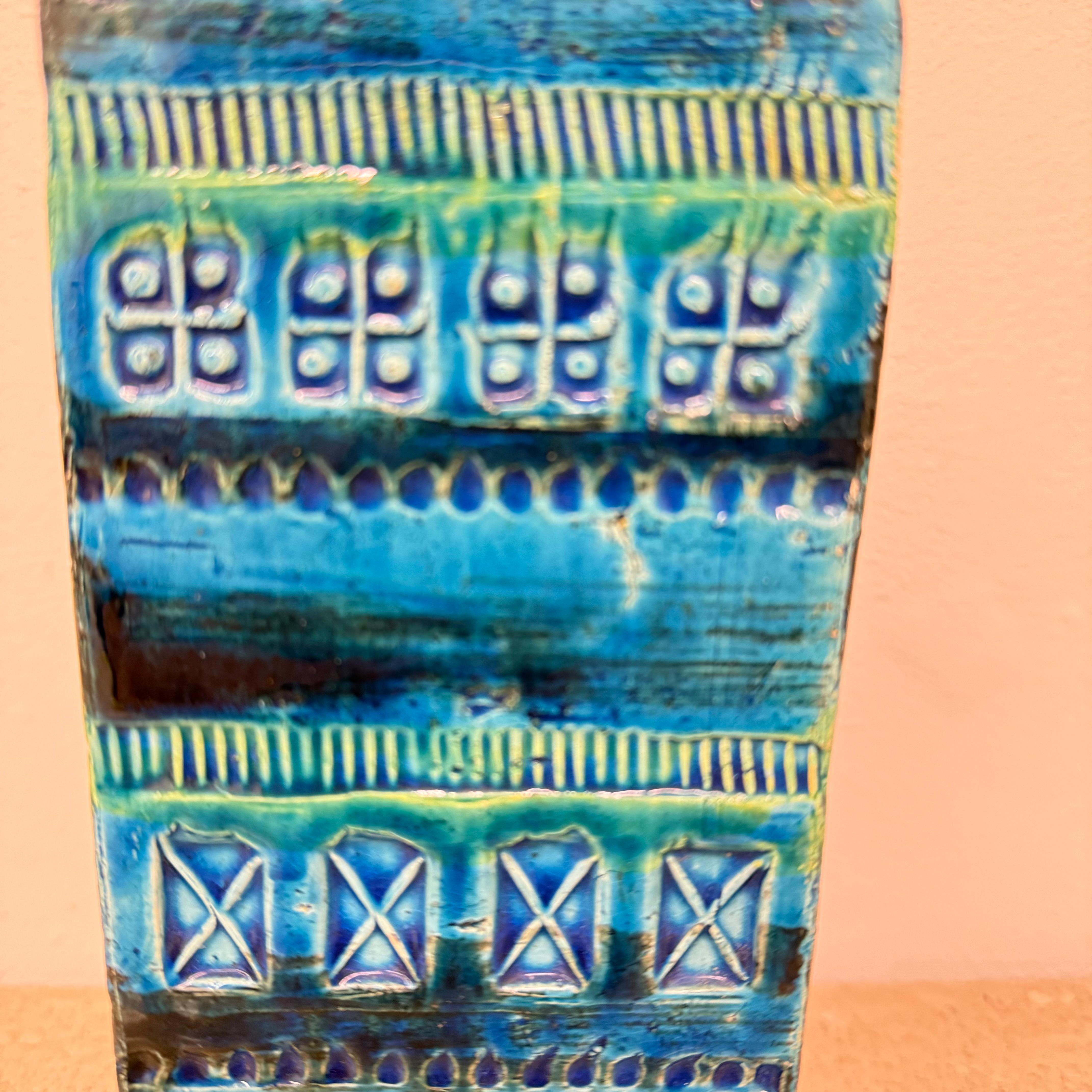 Bitossi Italian vase Rimini blue by Aldo Londi , 1970s For Sale 1