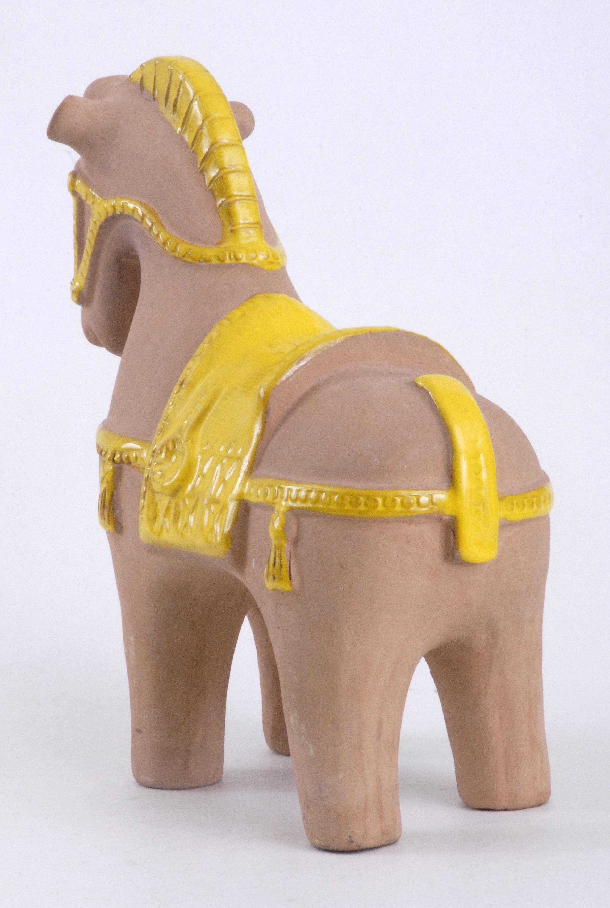 Italian Bitossi Italy circa 1968 Aldo Londi Yellow Horse