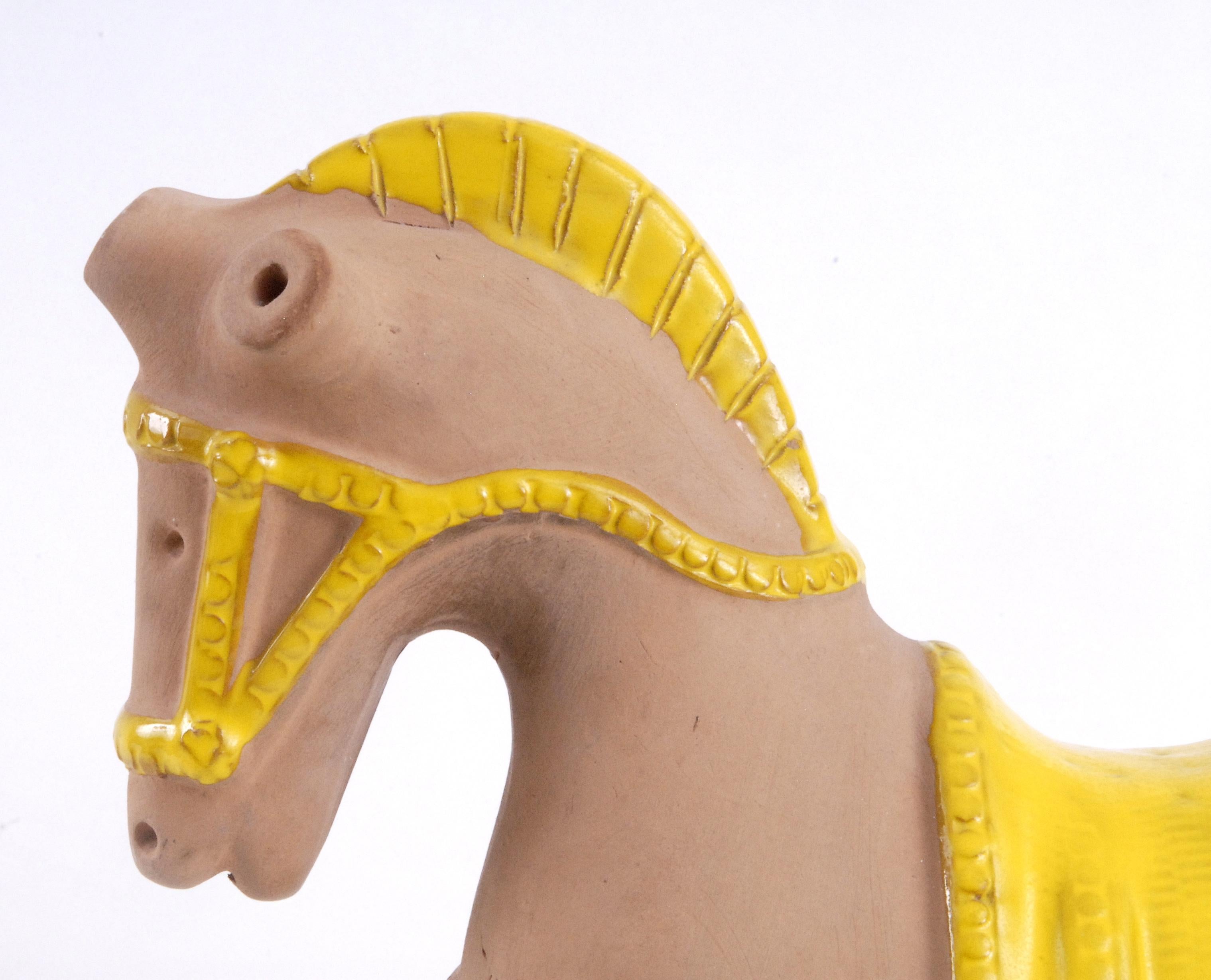 Hand-Crafted Bitossi Italy circa 1968 Aldo Londi Yellow Horse