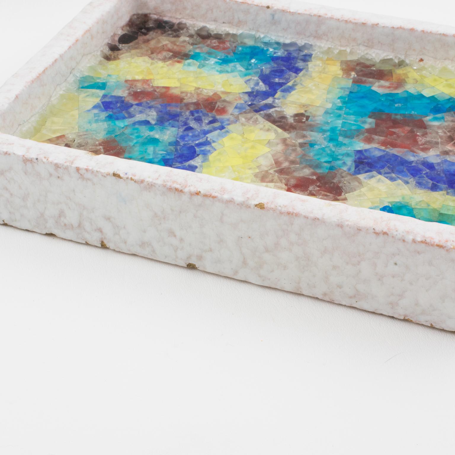 Bitossi Italien Keramik und Glas Mosaik Tafelaufsatz Schale Catchall,  um 1960 im Angebot 4
