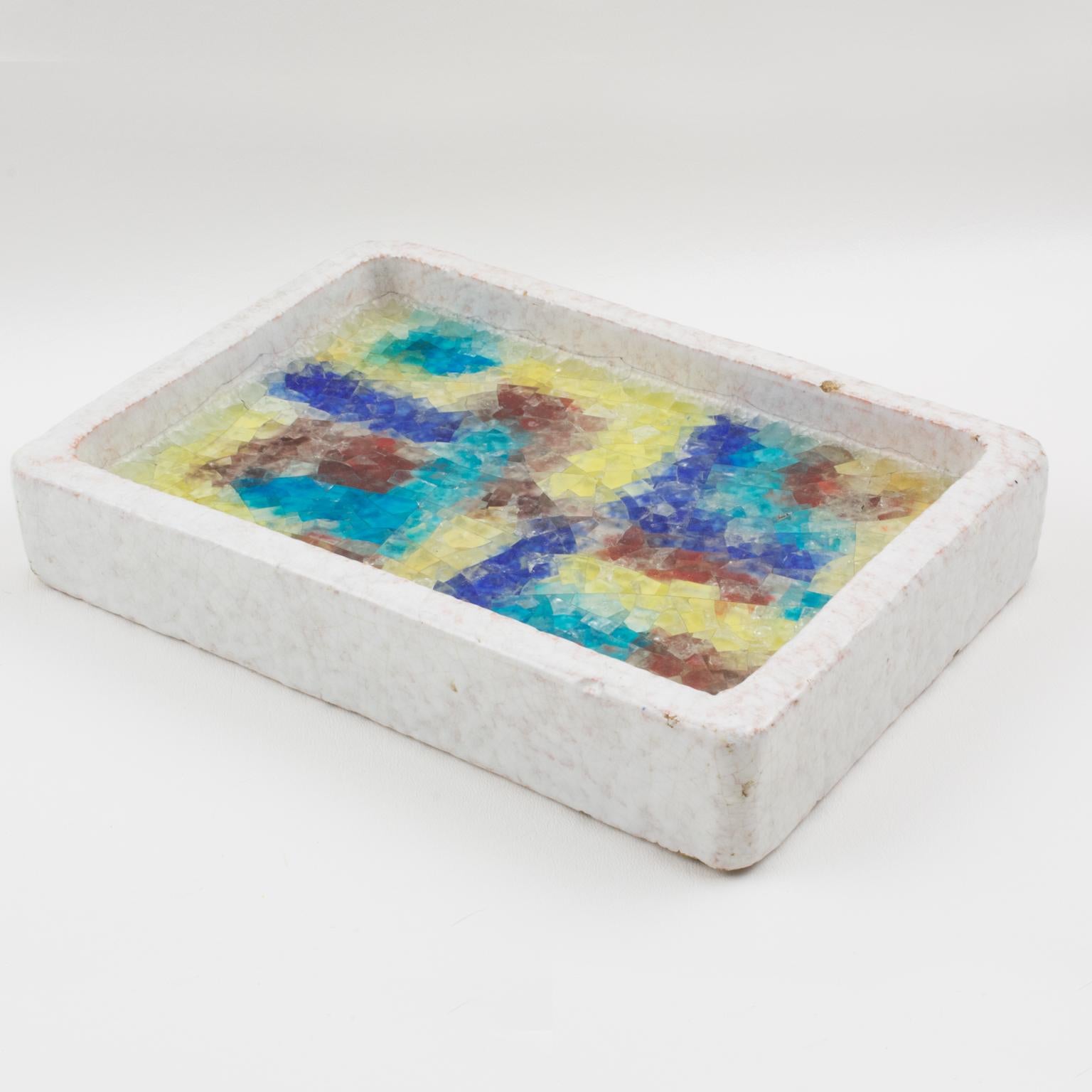Bitossi Italien Keramik und Glas Mosaik Tafelaufsatz Schale Catchall,  um 1960 im Angebot 10