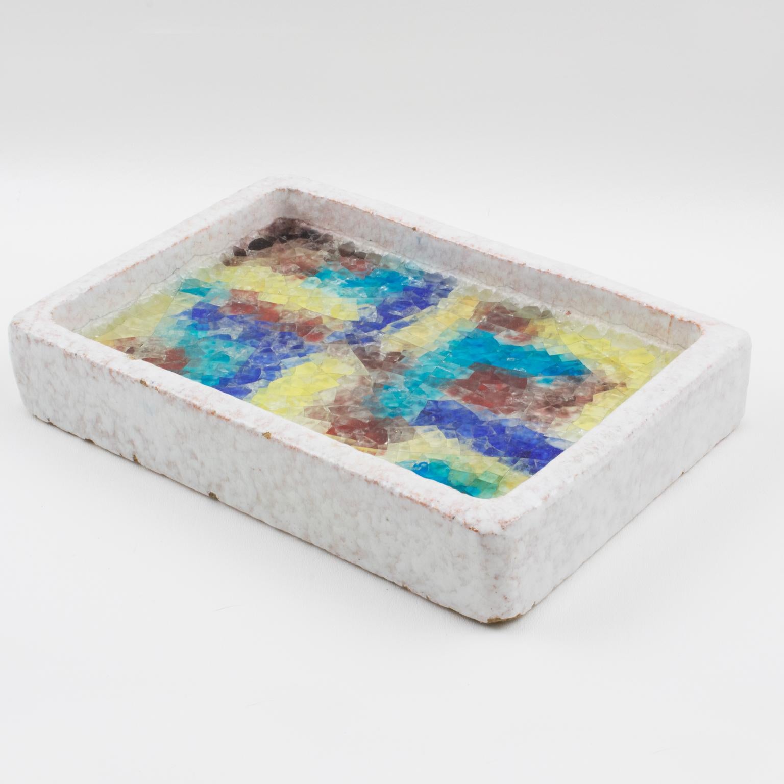 Bitossi Italien Keramik und Glas Mosaik Tafelaufsatz Schale Catchall,  um 1960 im Angebot 11
