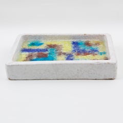 Centrotavola in ceramica e vetro con mosaico di Bitossi Italia,  circa 1960