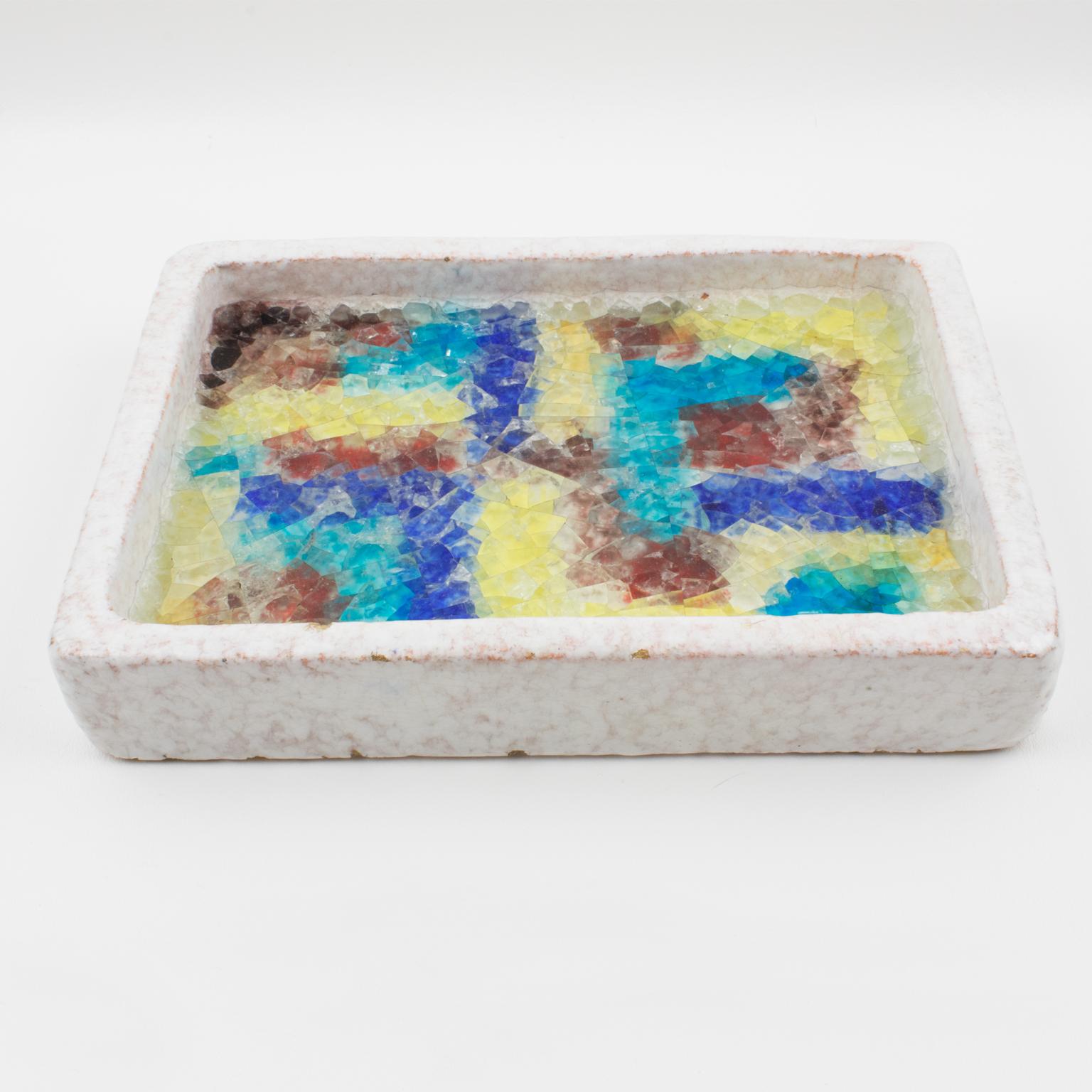 Bitossi Italien Keramik und Glas Mosaik Tafelaufsatz Schale Catchall,  um 1960 (Italienisch) im Angebot