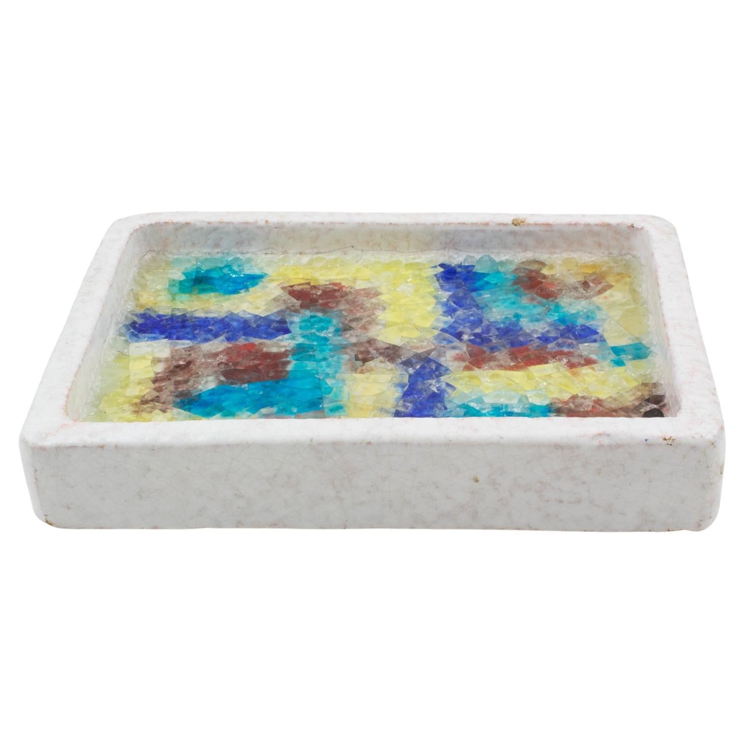 Bitossi Italien Keramik und Glas Mosaik Tafelaufsatz Schale Catchall,  um 1960 im Angebot