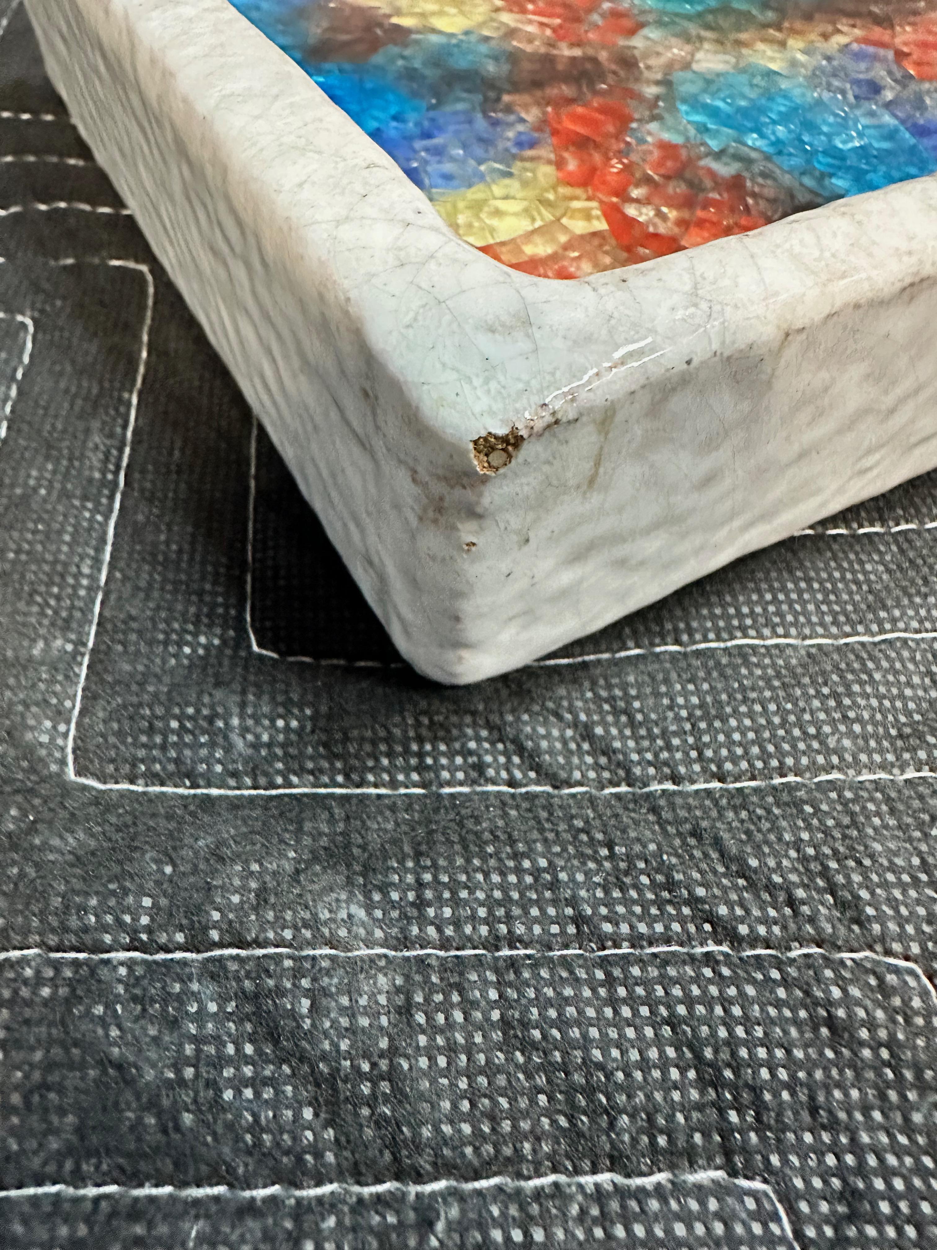 Europeo Posacenere in ceramica e mosaico di vetro Bitossi Italy for Raymor, Catchall Mid Century in vendita