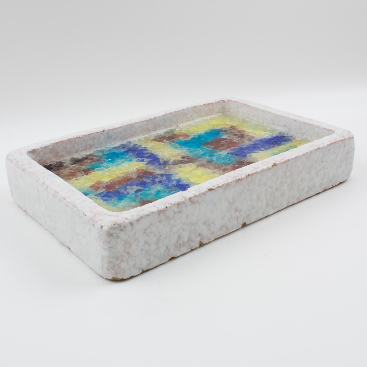 Bitossi Italia Cerámica y Vidrio Mosaico Centro de Mesa Bol Catchall Glaseado en venta