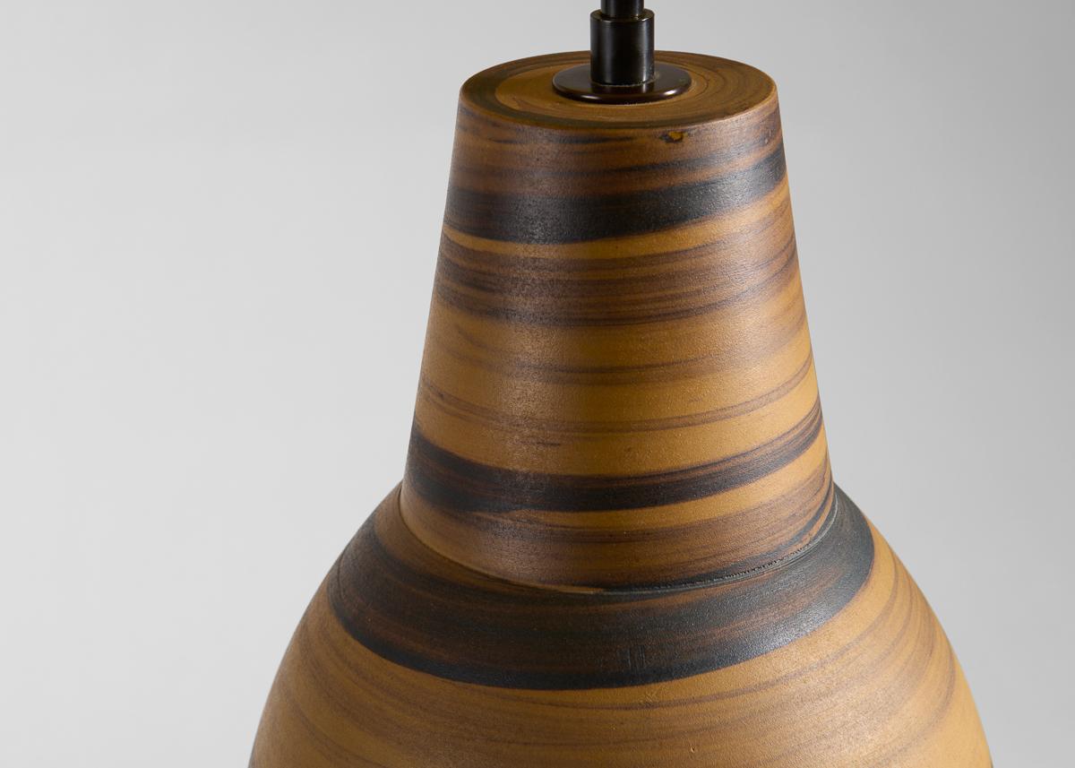 Italian Bitossi Italy for Raymor, Incised Ceramic Table Lamp, Italy, Mid-20th Century For Sale