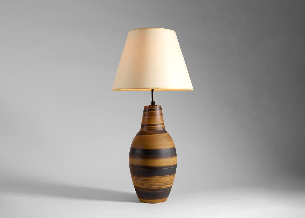Bitossi Italy for Raymor, Incised Ceramic Table Lamp, Italy, Mid-20th Century In Good Condition For Sale In New York, NY