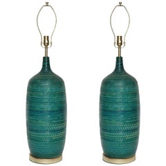 Bitossi Jade Green Ceramic Lamps