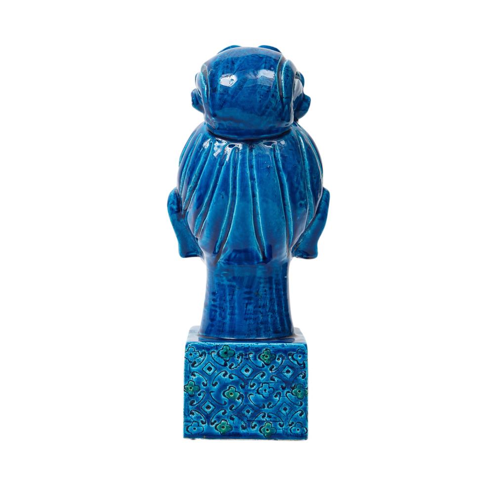 Aldo Londi Bitossi Kwan Yin Buddha, Ceramic, Bust, Blue, Green For Sale 1