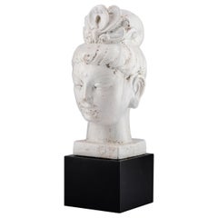 Bitossi Kwan Yin Buddha, Ceramic, White, Black