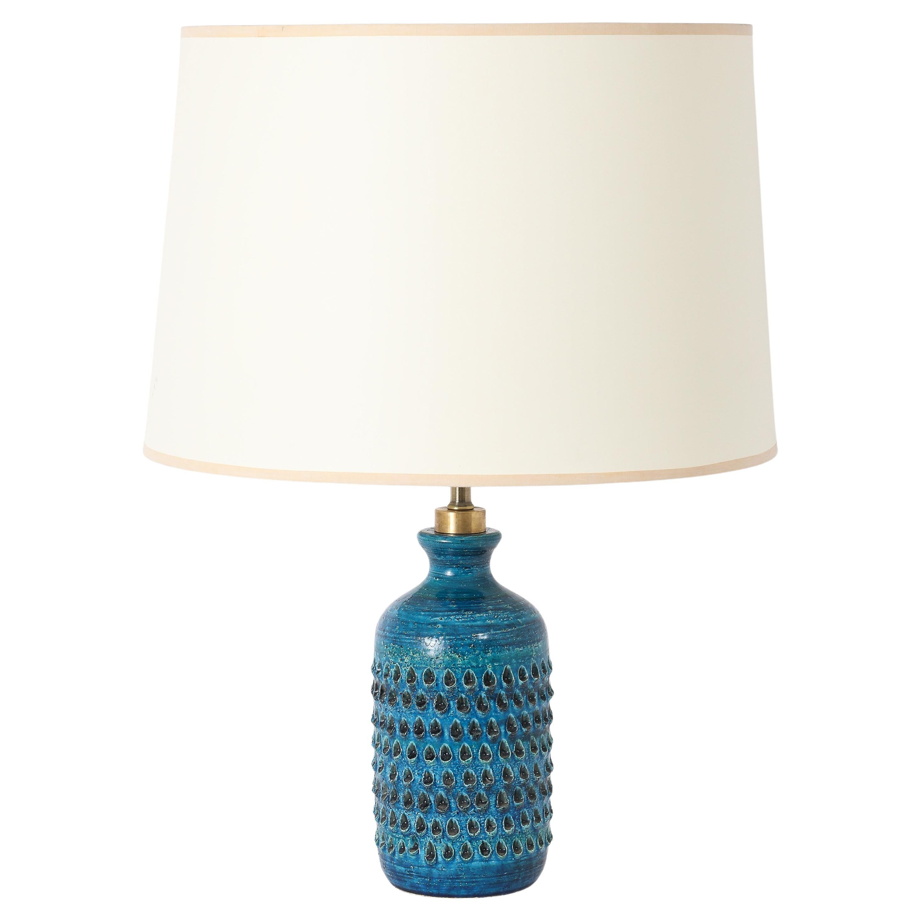 Bitossi “Lacrima” Blue Table Lamp, France 1950
s