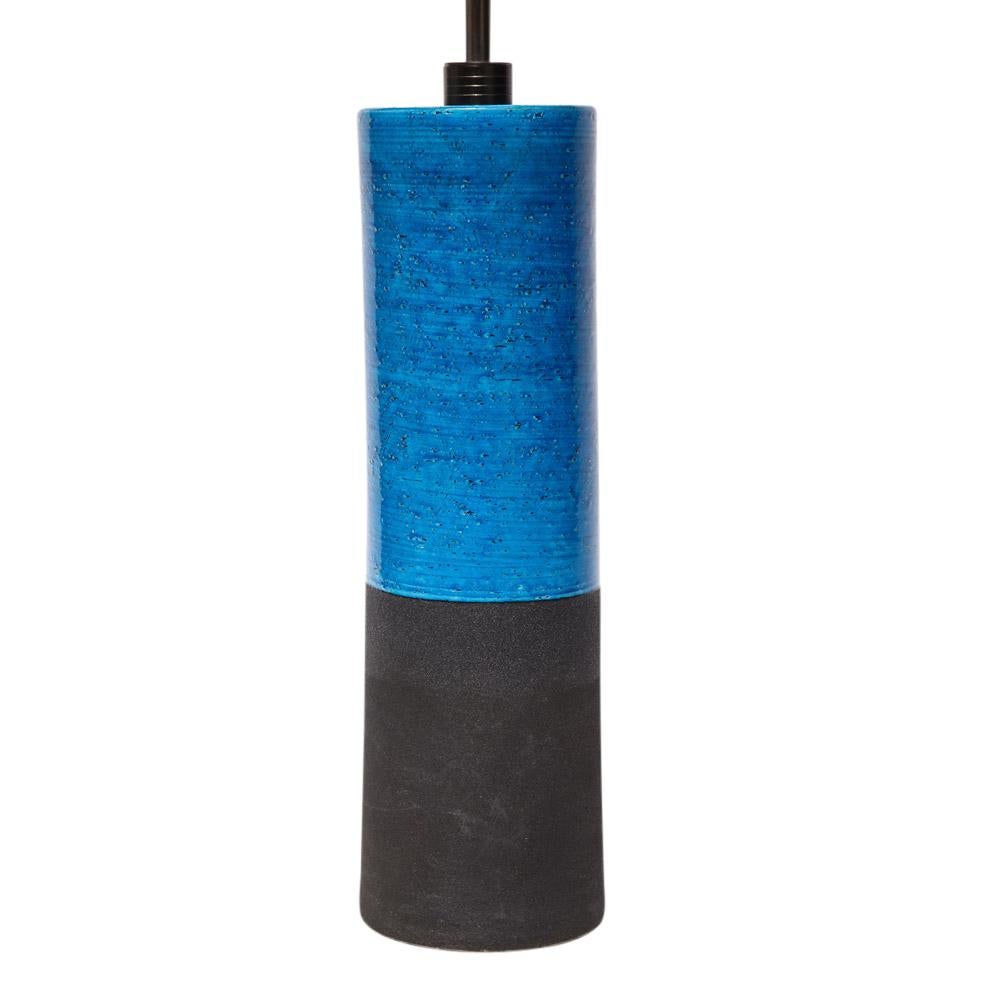 Mid-20th Century Bitossi Lamp, Ceramic, Blue and Matte Black