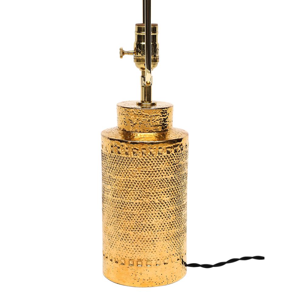 Bitossi-Lampe, Keramik, 24 Karat Metallic-Gold, strukturiert im Angebot 4