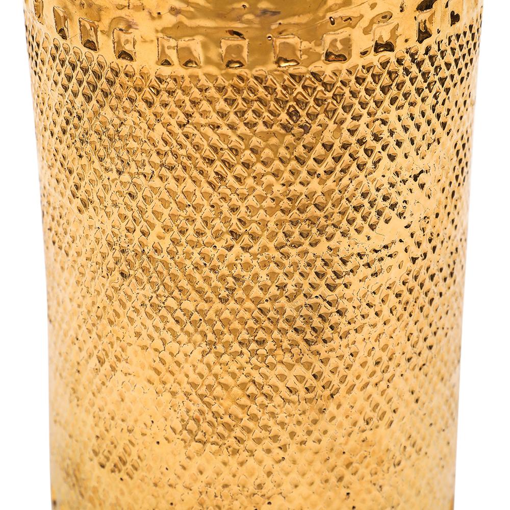 Bitossi-Lampe, Keramik, 24 Karat Metallic-Gold, strukturiert im Zustand „Gut“ im Angebot in New York, NY