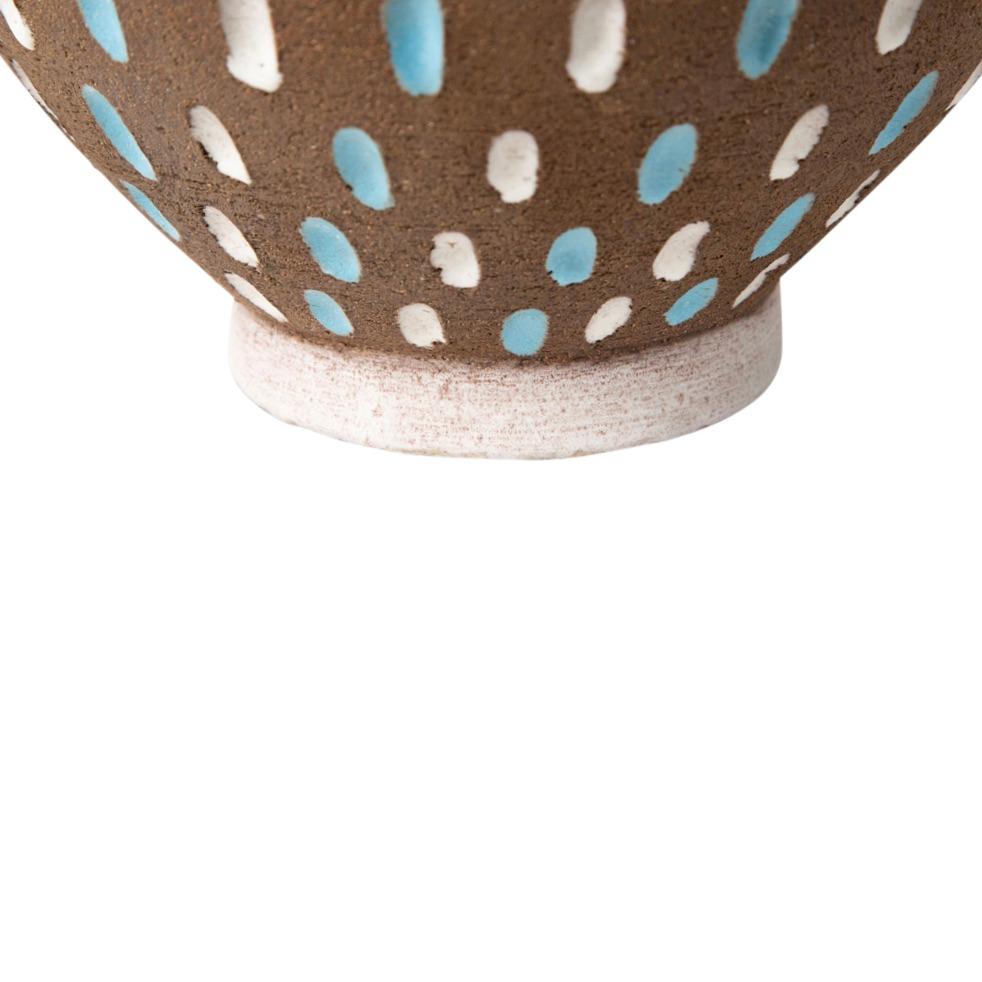 Bitossi Lamp, Ceramic, Brown, White, Blue Speckled, Signed In Good Condition For Sale In New York, NY