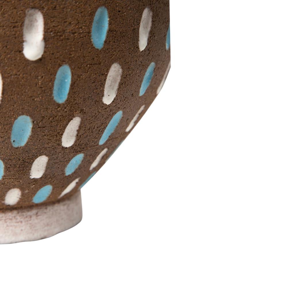 Bitossi Lamp, Ceramic, Brown, White, Blue Speckled, Signed For Sale 2