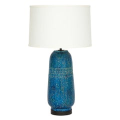 Bitossi Lamp, Ceramic, Cinese Blue, Signed