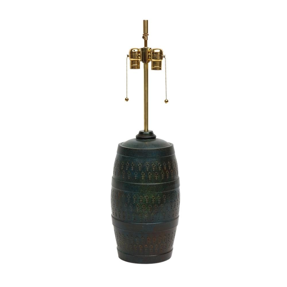 Bitossi-Lampe, Keramik, grn, blau, trkisfarben, signiert im Angebot 2