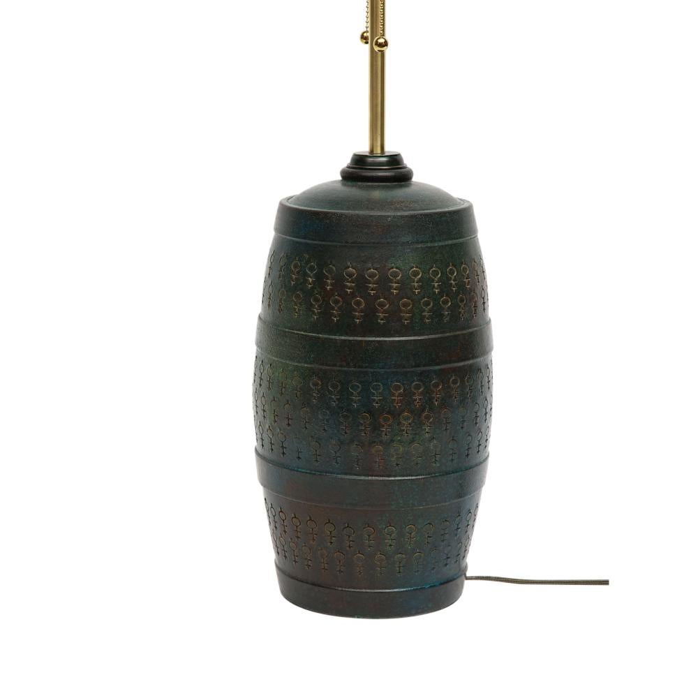 Bitossi-Lampe, Keramik, grn, blau, trkisfarben, signiert im Angebot 4