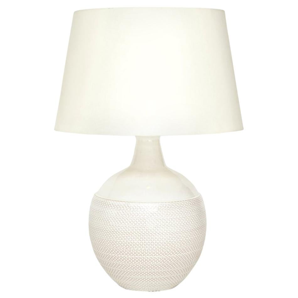 Bitossi Lamp, White Textured Honeycombed Ceramic, Signed