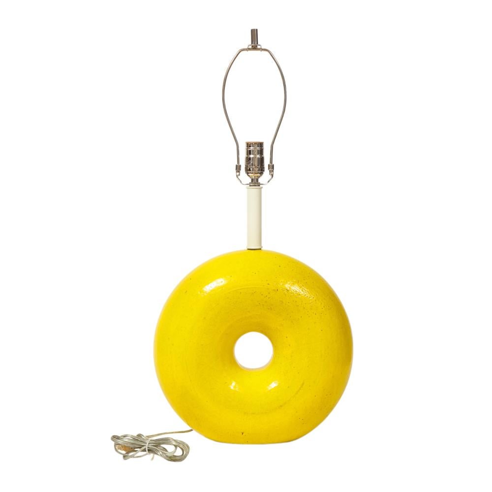 Glazed Bitossi Table Lamp, Ceramic, Yellow, Signed