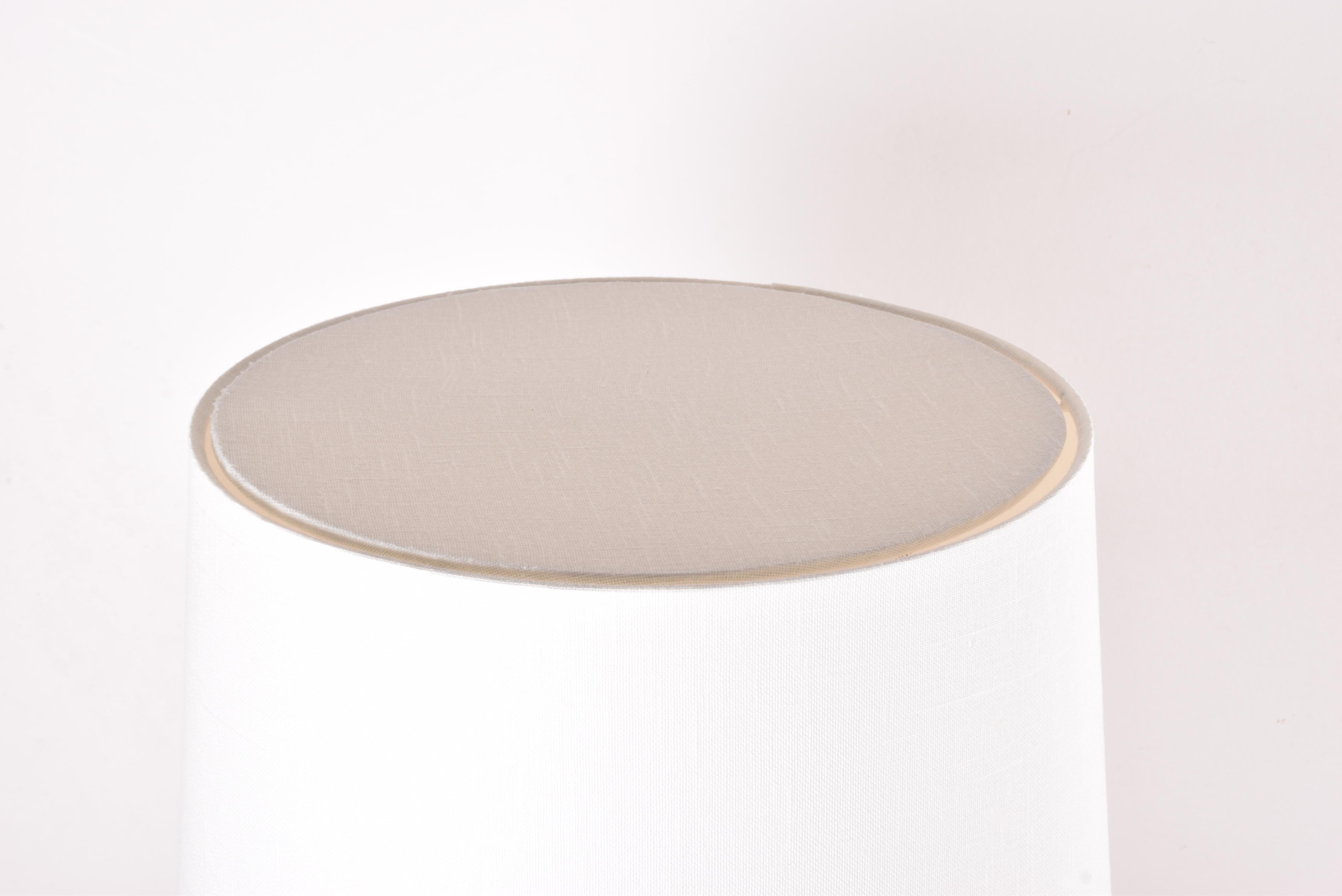 Lampada da tavolo grande Bitossi smalto bianco con paralume, ceramica moderna italiana anni '60 in vendita 3