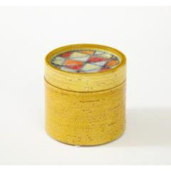 Bitossi Lidded Box in Glazed Ceramic with Fused Glass Mosaic, circa 1960s