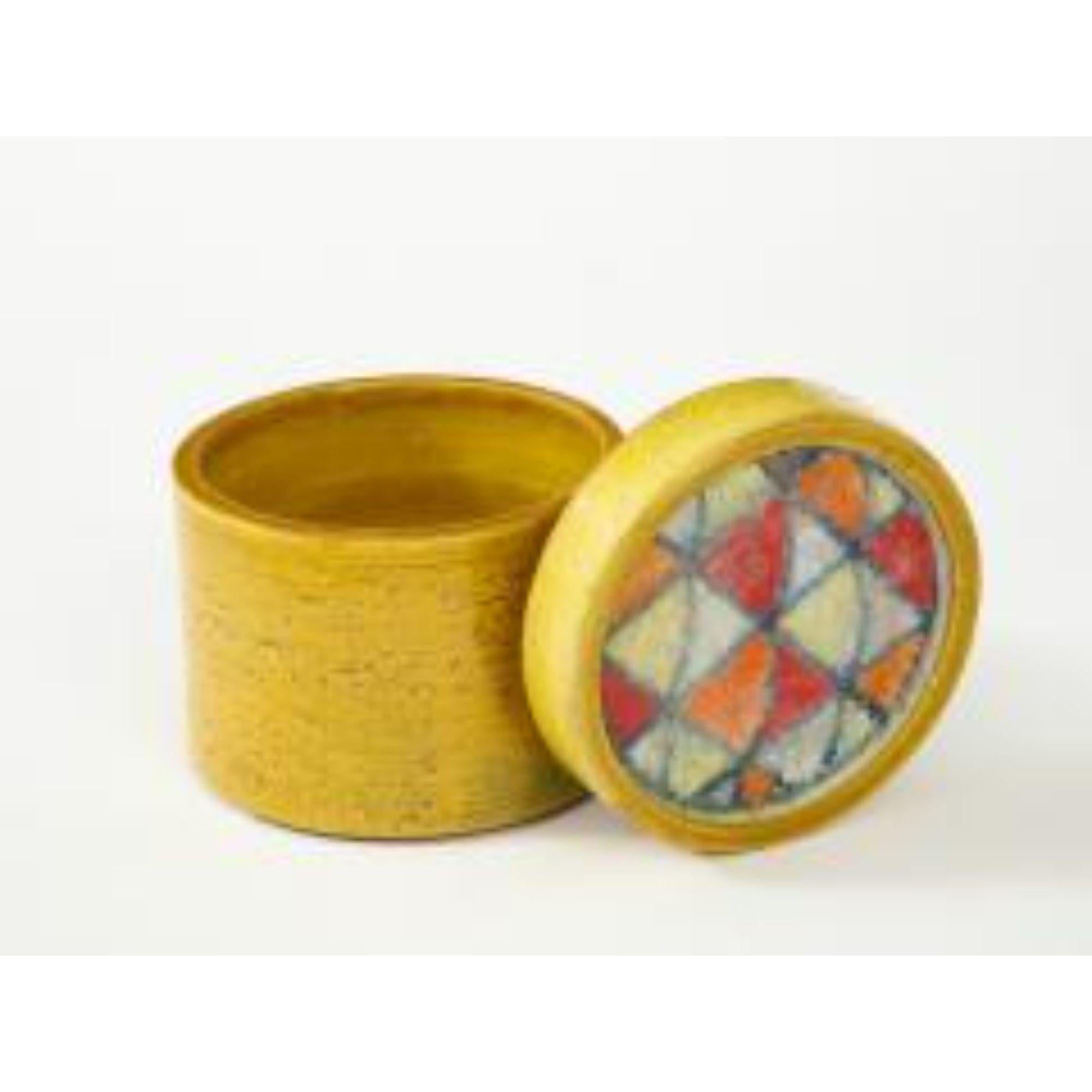 Bitossi Lidded Box in Glazed Ceramic with Fused Glass Mosaic, circa 1960s For Sale 1