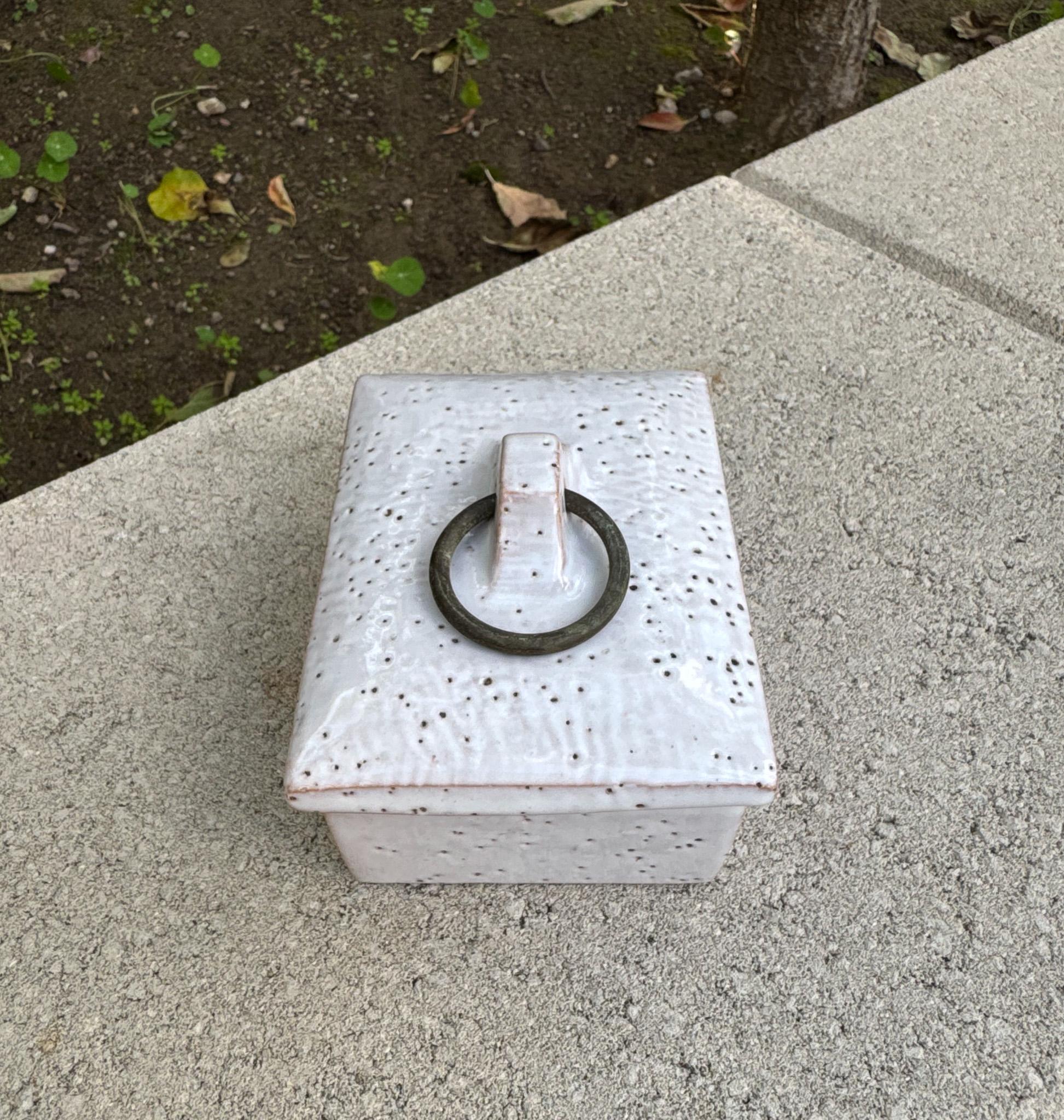 Boîte à couvercle en céramique de Bitossi, Italie, c.1955 Bon état - En vente à San Juan Capistrano, CA