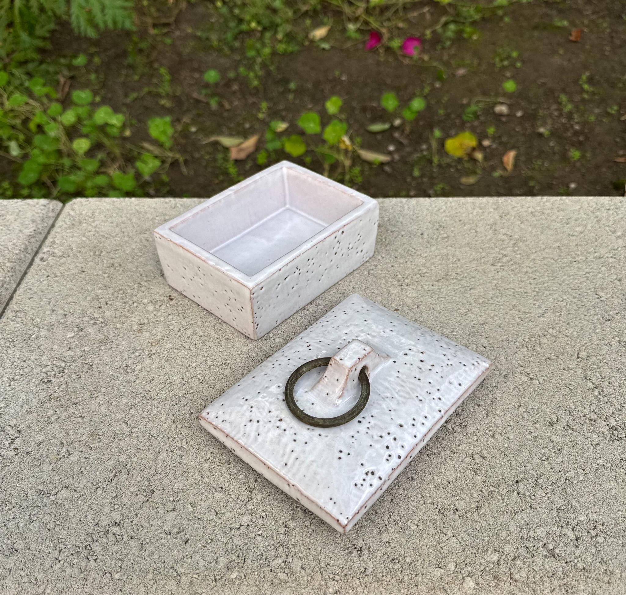 20ième siècle Boîte à couvercle en céramique de Bitossi, Italie, c.1955 en vente