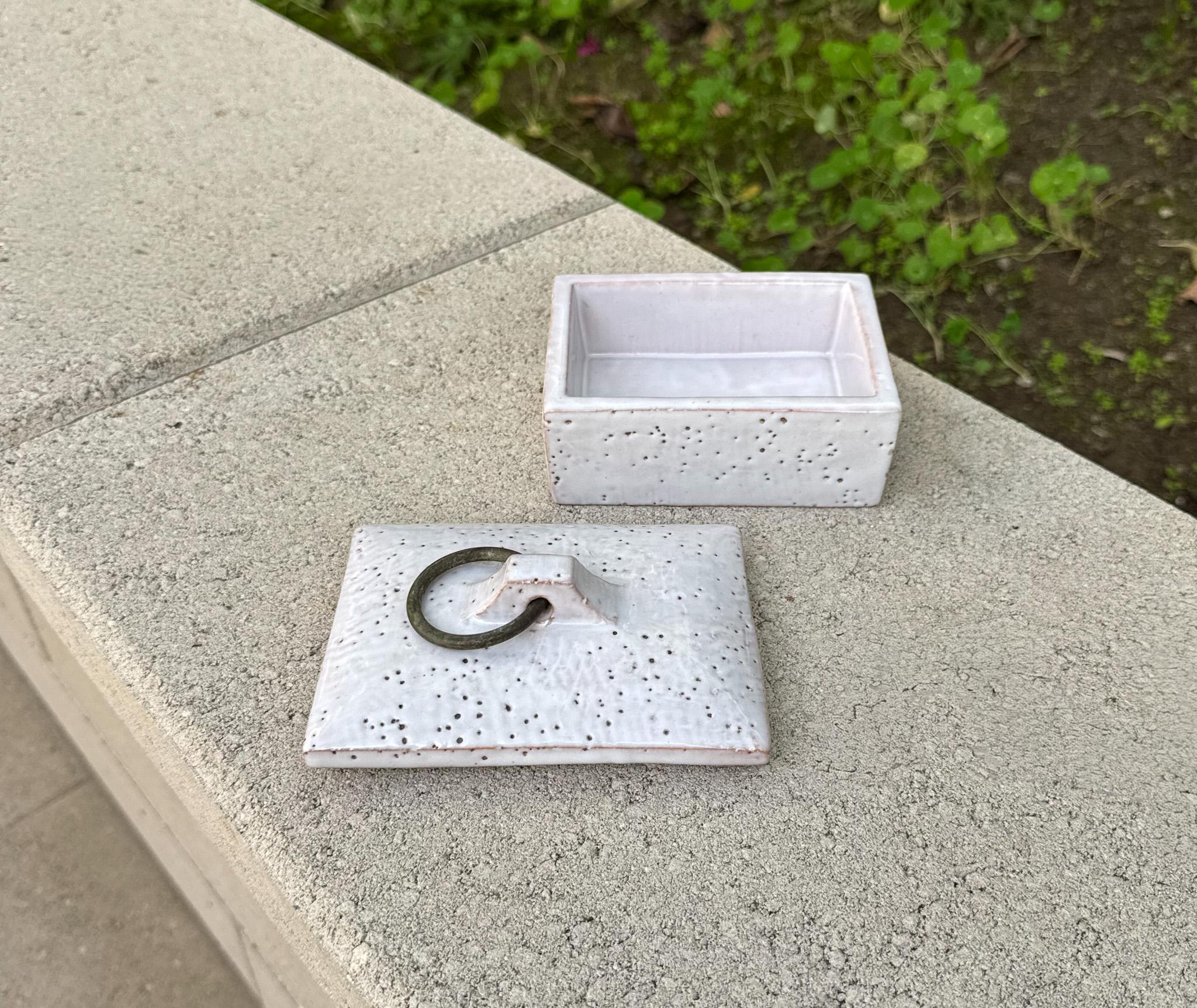 Boîte à couvercle en céramique de Bitossi, Italie, c.1955 en vente 1