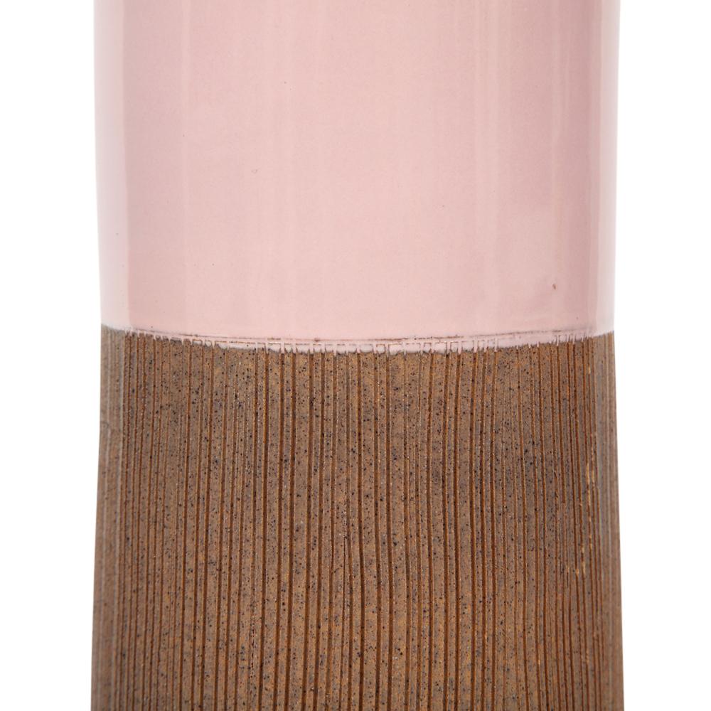 Bitossi Vases, Ceramic, Pink, Blue, Ribbed, Signed For Sale 4