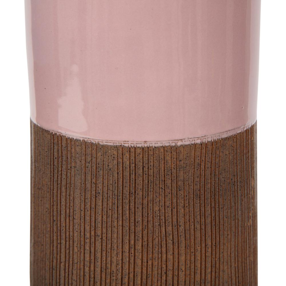 Bitossi Vases, Ceramic, Pink, Blue, Ribbed, Signed For Sale 6