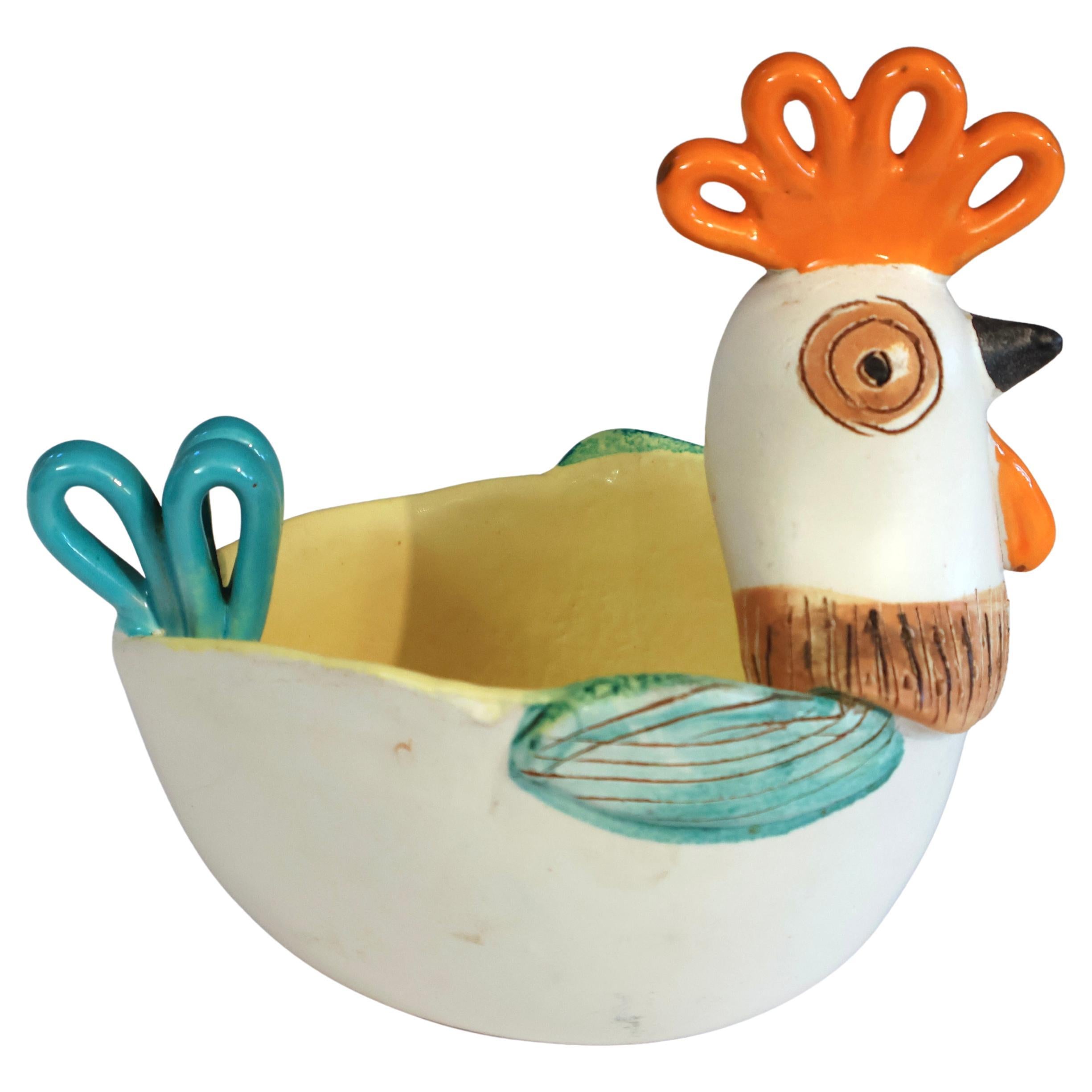 Bitossi Londi Pottery for Goodfriend Rooster Bowl Raymor Italian Vintage MCM