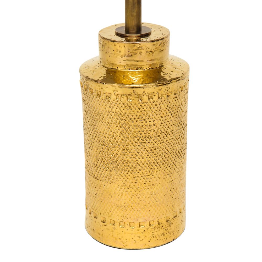Bitossi Lamps, Ceramic, 24K Metallic Gold, Textured, Signed For Sale 3