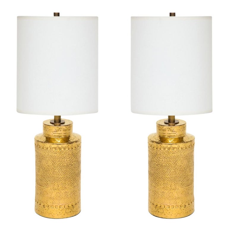 Bitossi Lamps Gold Ceramic Signed