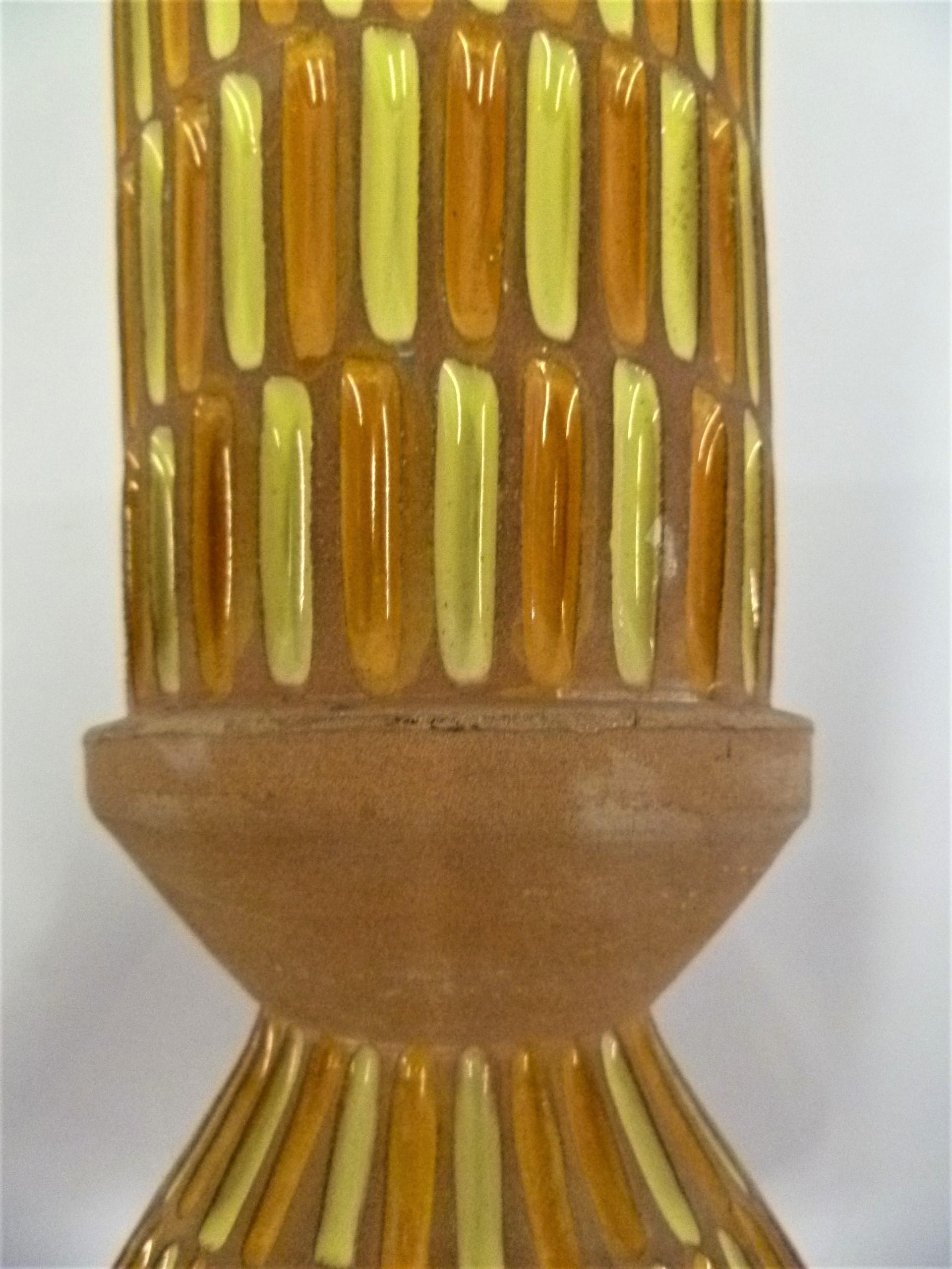 Ceramic Bitossi Midcentury Italian Tall Footed Vessel for Raymor by Aldo Londi, 1960s