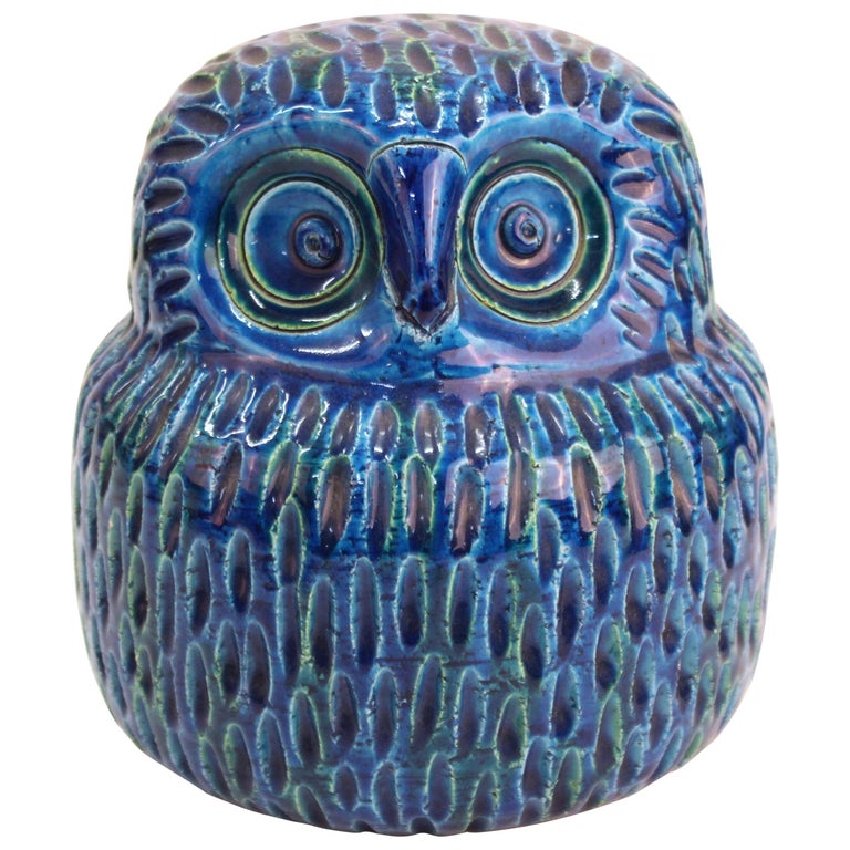 Bitossi MidCentury Modern Ceramic Owl Sculpture at 1stDibs