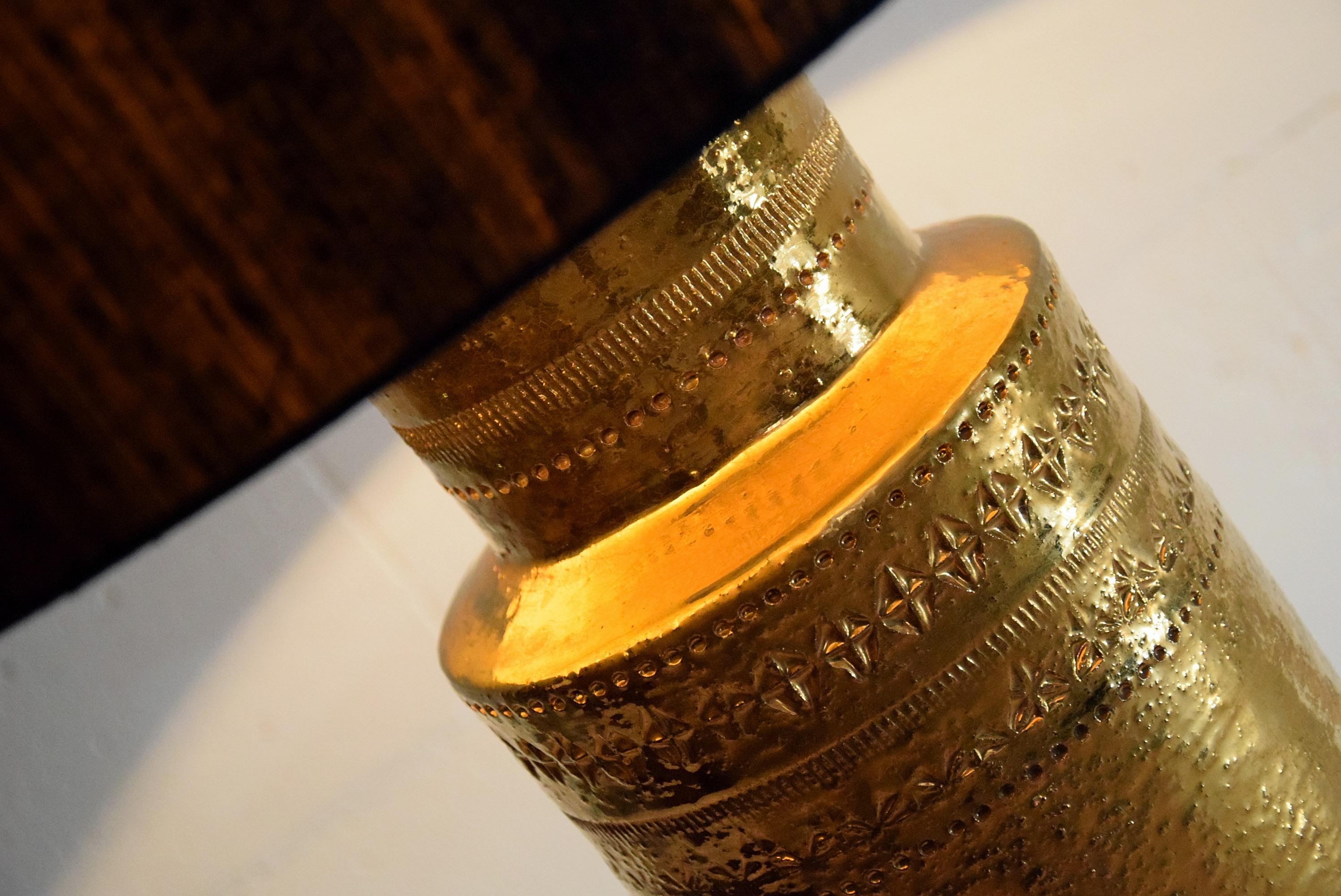 Moderne Bitossi-Tischlampe aus Goldkeramik von Aldo Londi aus der Mitte des Jahrhunderts im Angebot 1