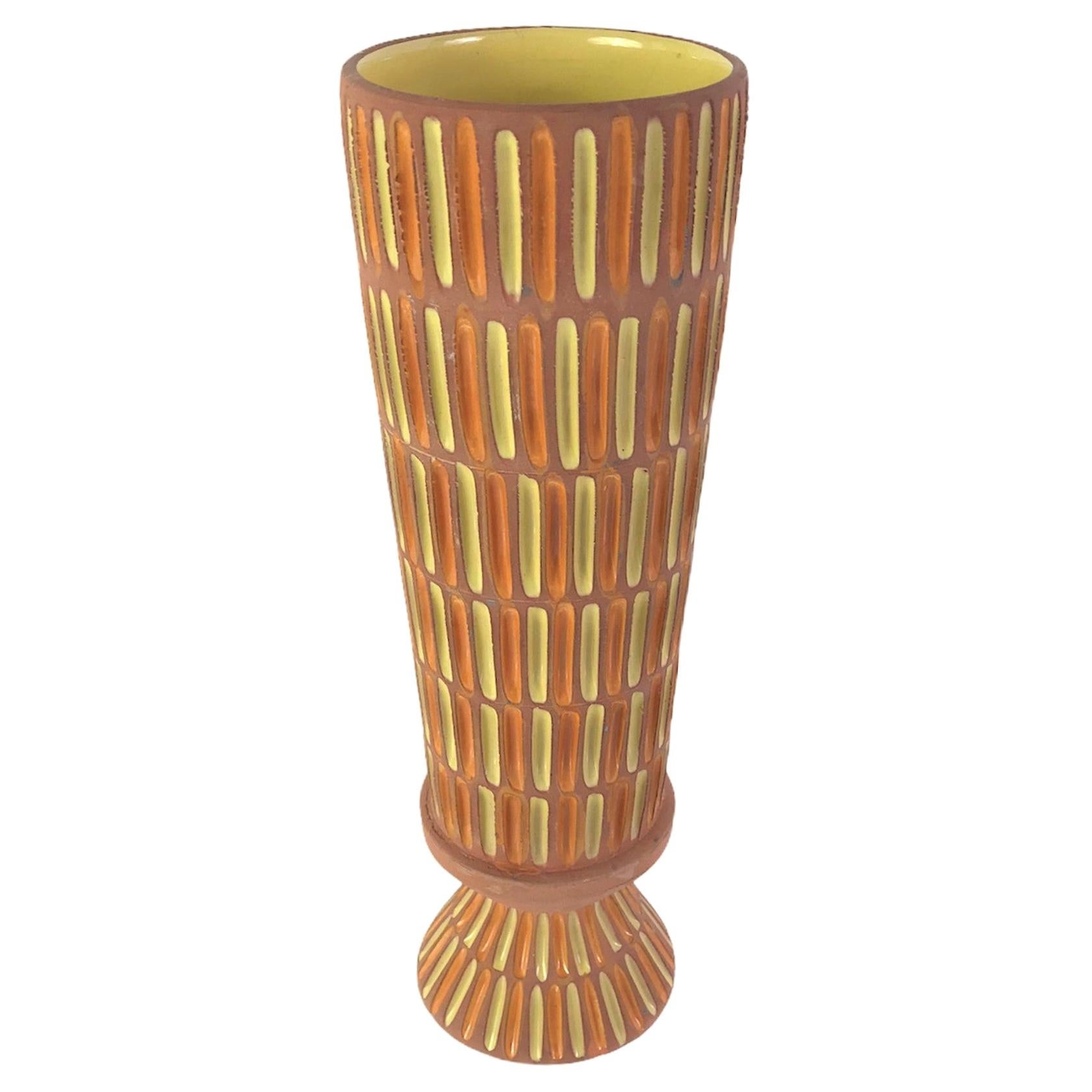 Bitossi Midcentury Italian Tall Footed Vessel for Raymor by Aldo Londi, 1960s