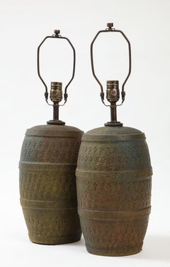 Bitossi Mossy Green Ceramic Lamps